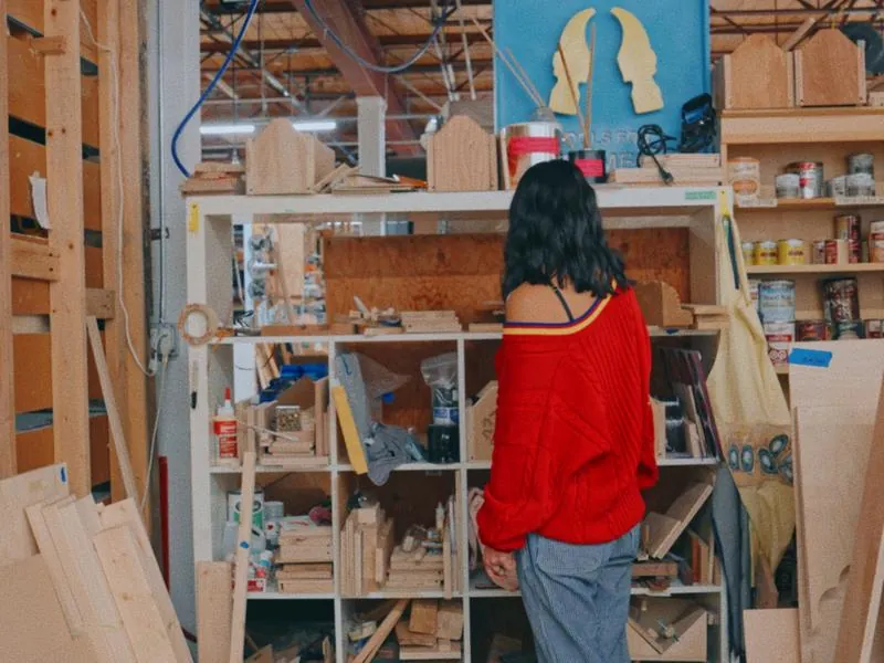 Mar Cortez in the woodshop, from Imposter Syndrome by Studio Propel