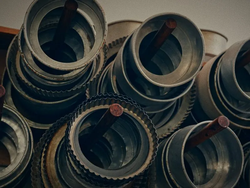 Stacked tart rings, worn from years of use, from Before Thanksgiving, a Studio Propel short film