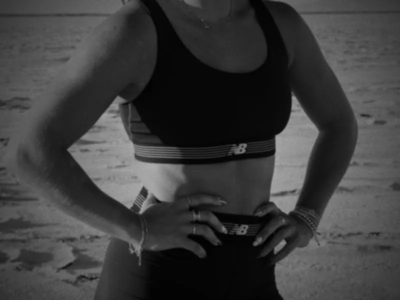 New Balance training wear, in black and white, from Infinite Horizon, a New Balance concept film by Studio Propel