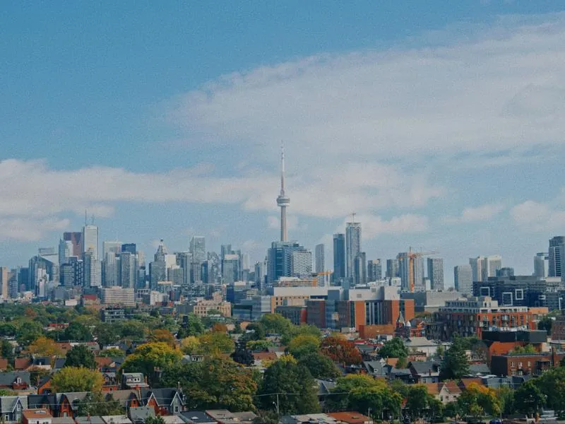 The Toronto skyline on a clear day, from Something Is Coming by Studio Propel
