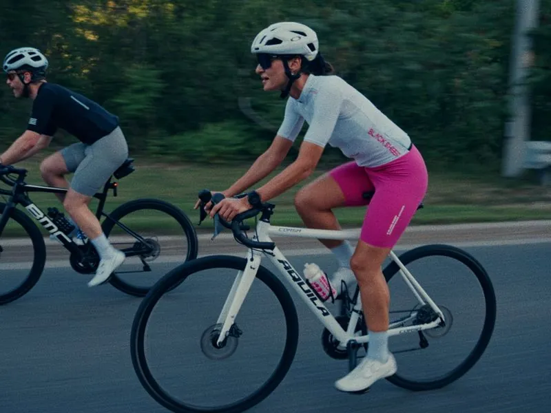 Riding side by side as the road opens up, from Morning Ride, an ÜNDA Movement brand film by Studio Propel